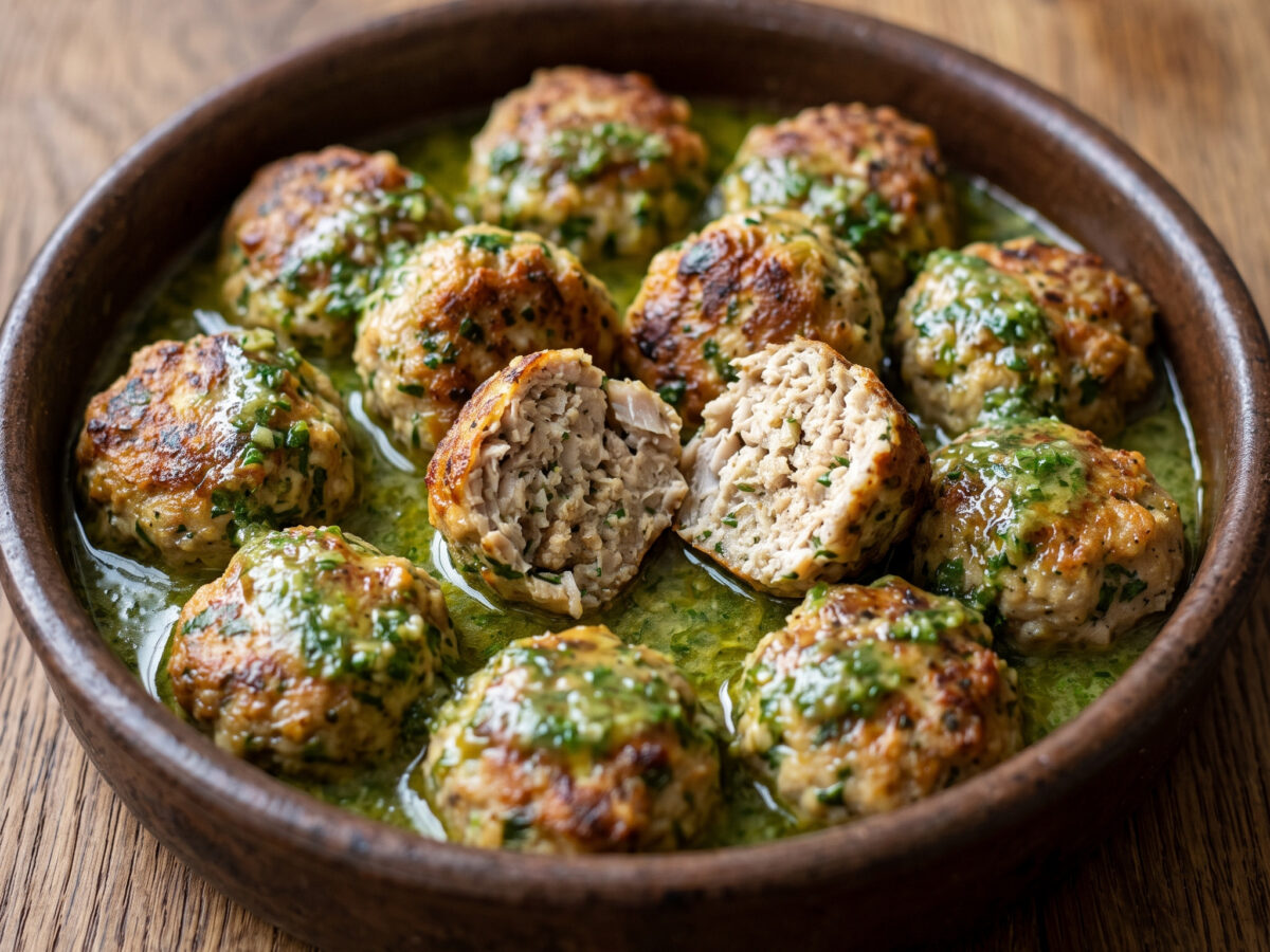 Albóndigas de xarda mit grüner Mörsersauce