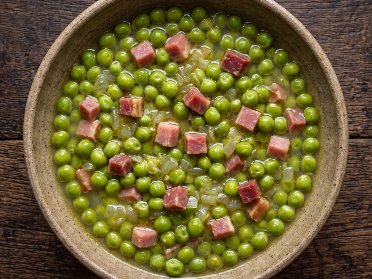 Arbeyos con jamón: Erbsen auf asturische Art