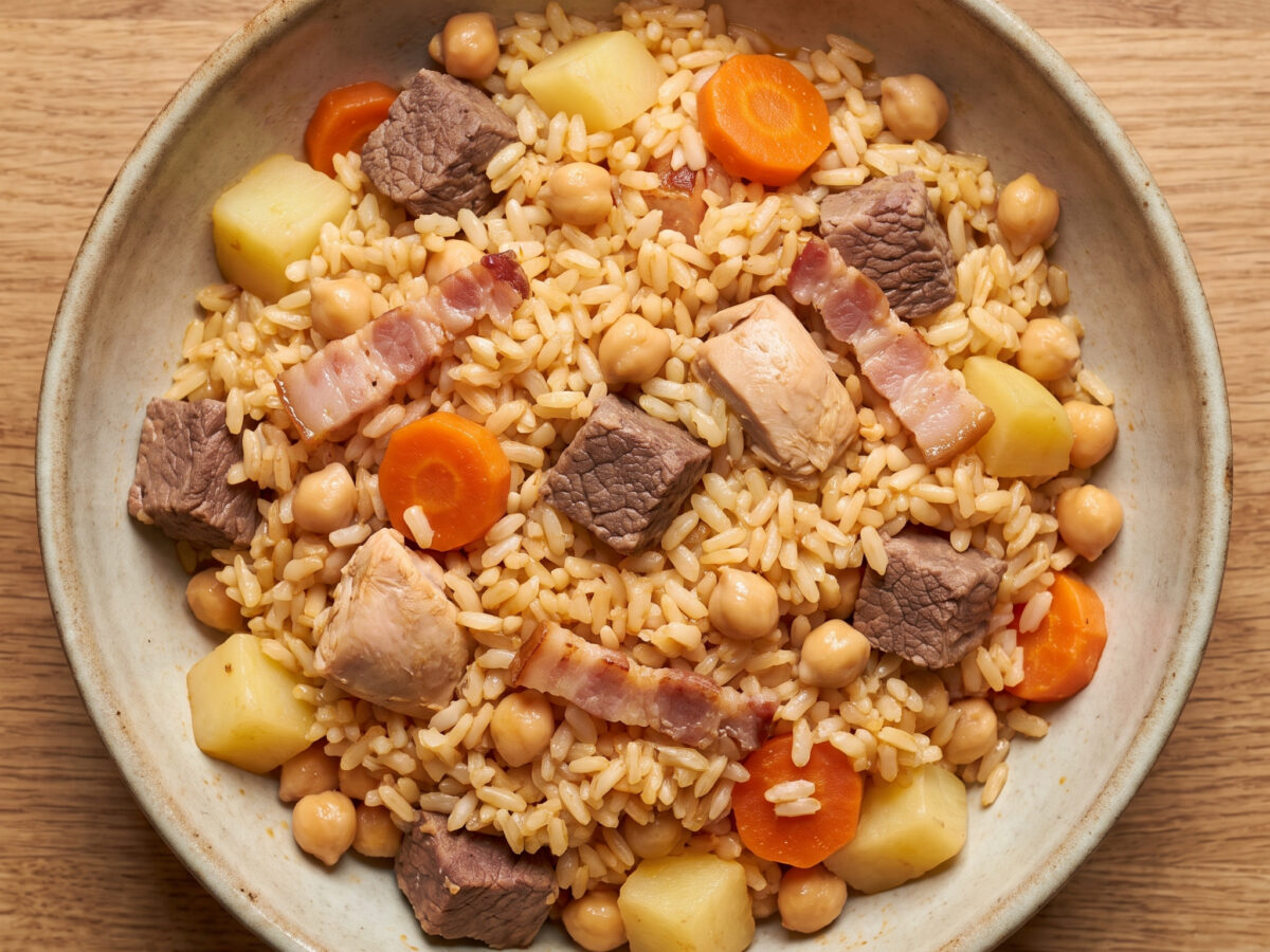 Arroz a la madrileña de cocido