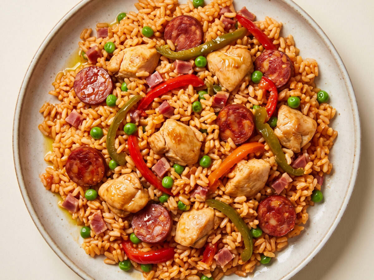 Arroz a la riojana mit Huhn und Chorizo