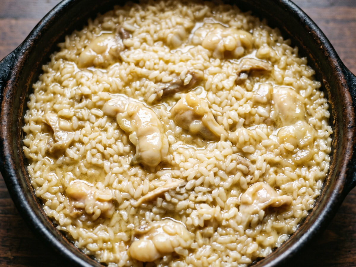 Arroz con kokotxas de bacalao aus dem Baskenland