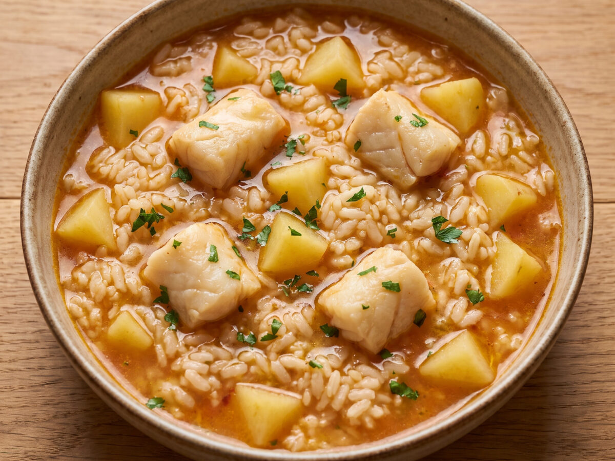 Arroz con patatas y bacalao aus der Sierra Norte