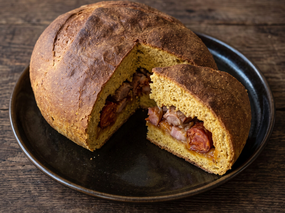 Asturisches Maisbrot mit würziger Füllung