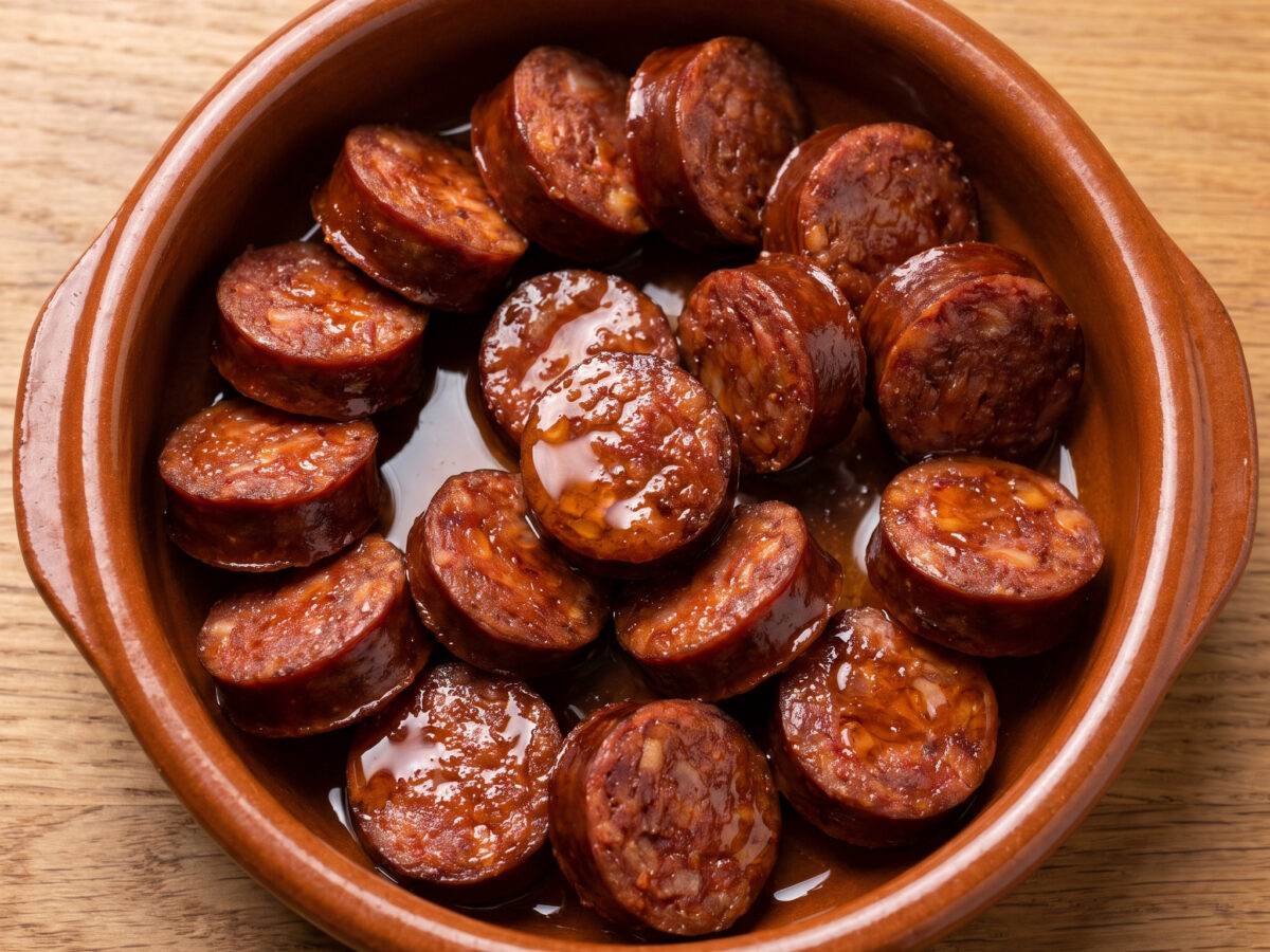 Chorizos a la sidra
