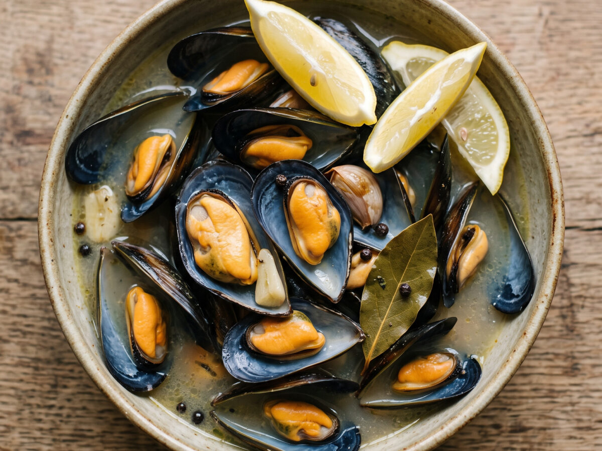 Muscheln, die ihren eigenen Sud kochen