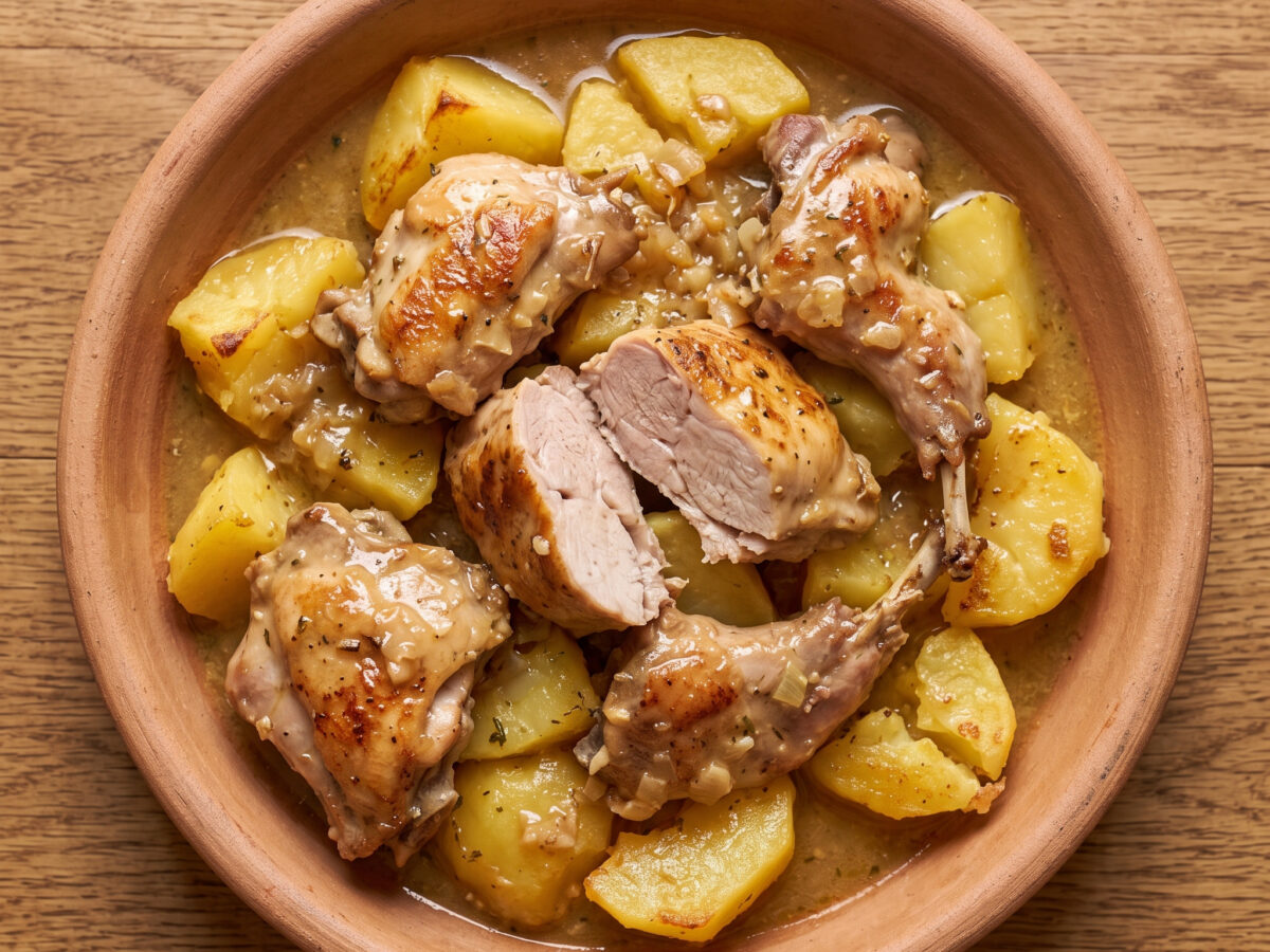 Conejo a la andaluza: Kaninchen in Mandelsauce