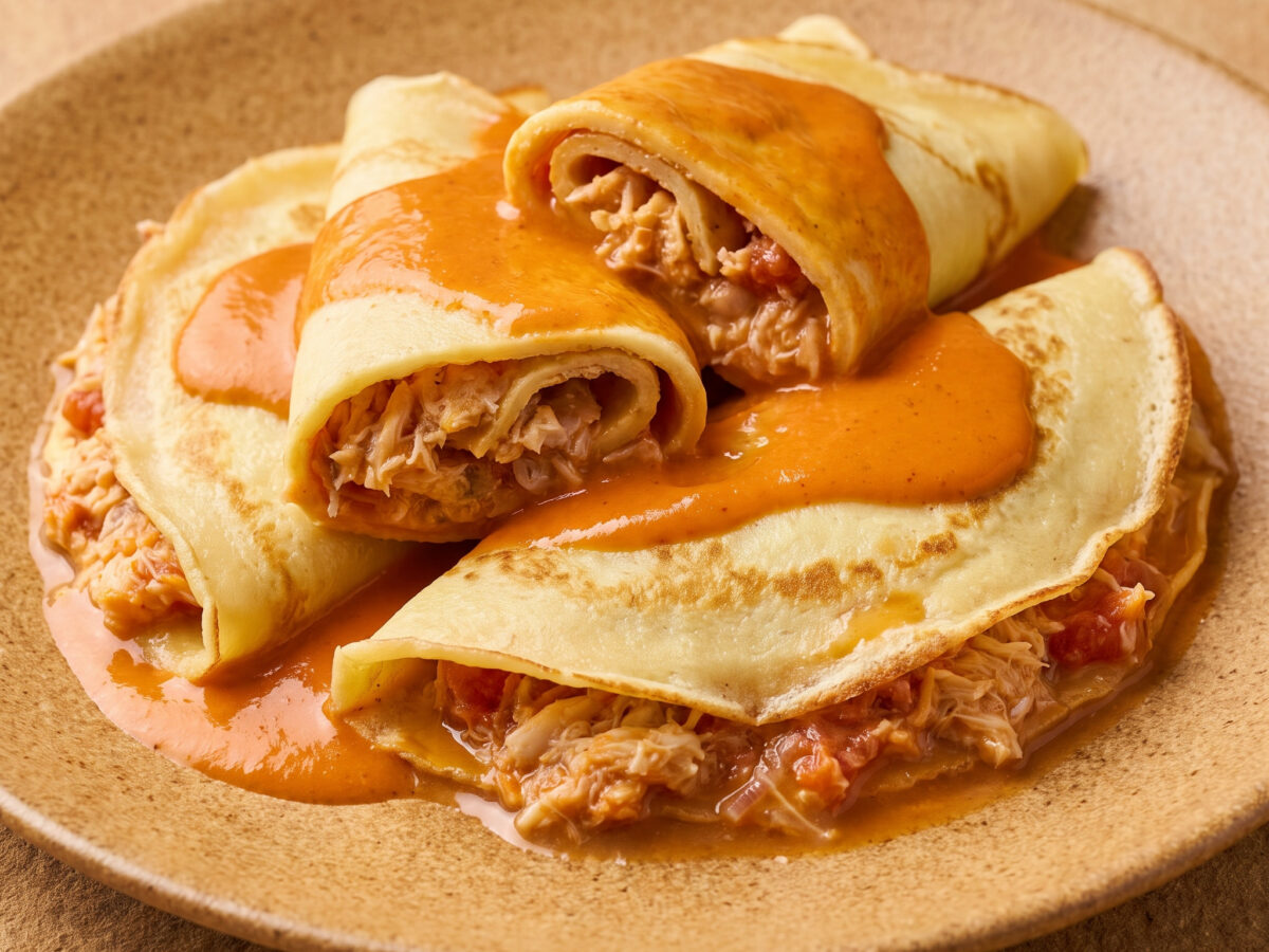 Crepes de txangurro: Baskische Crêpes mit Krebsfüllung