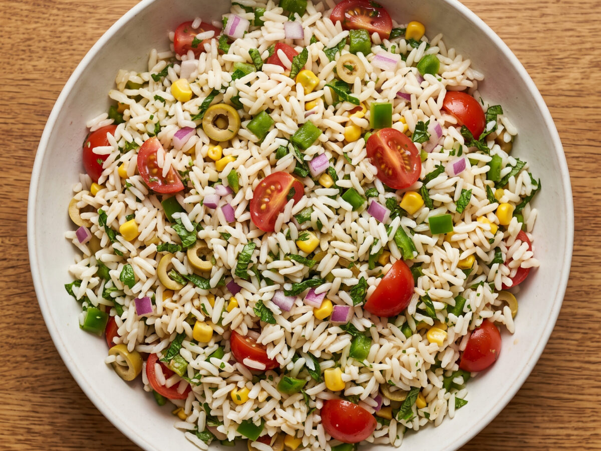 Ensalada de arroz y menta aus Canarias