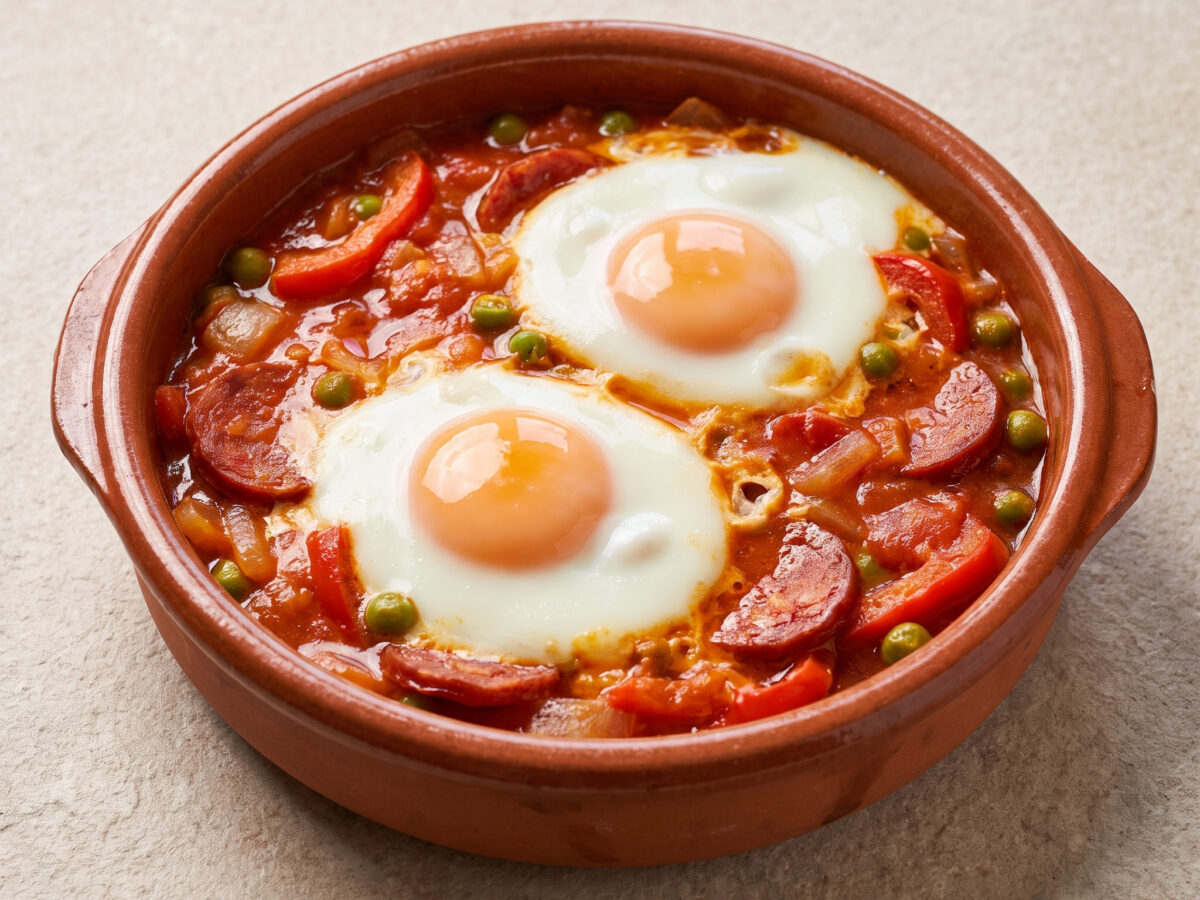 Huevos al plato: Eier aus der Ofenform