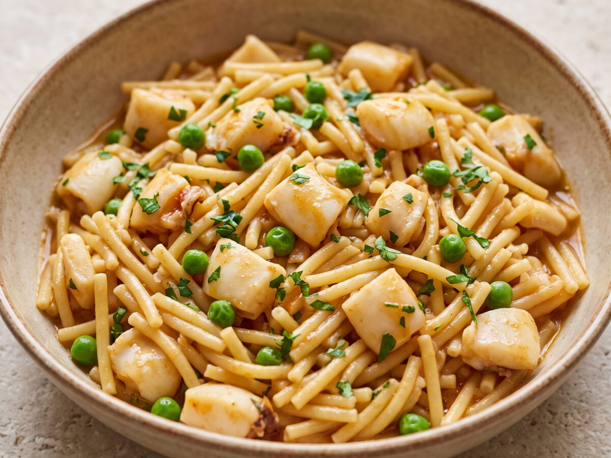 Jibia con fideos aus Kantabrien
