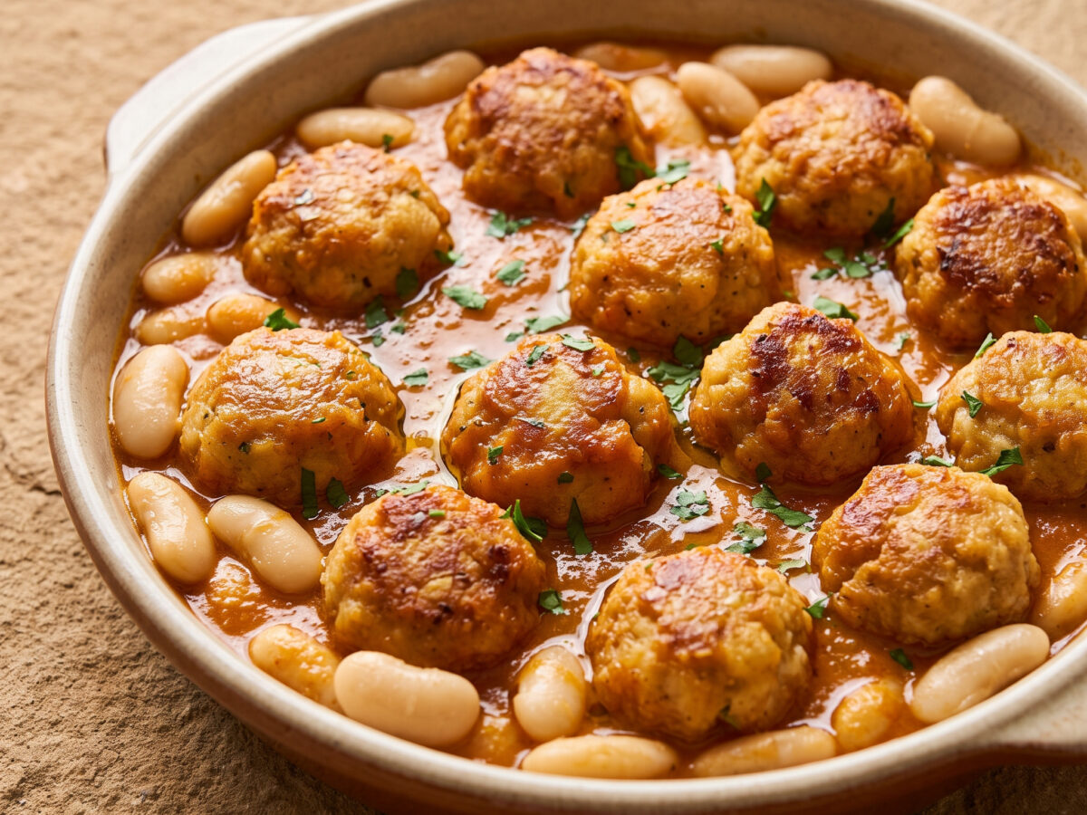 Katalonien: Mandonguilles de bacallà mit Romesco