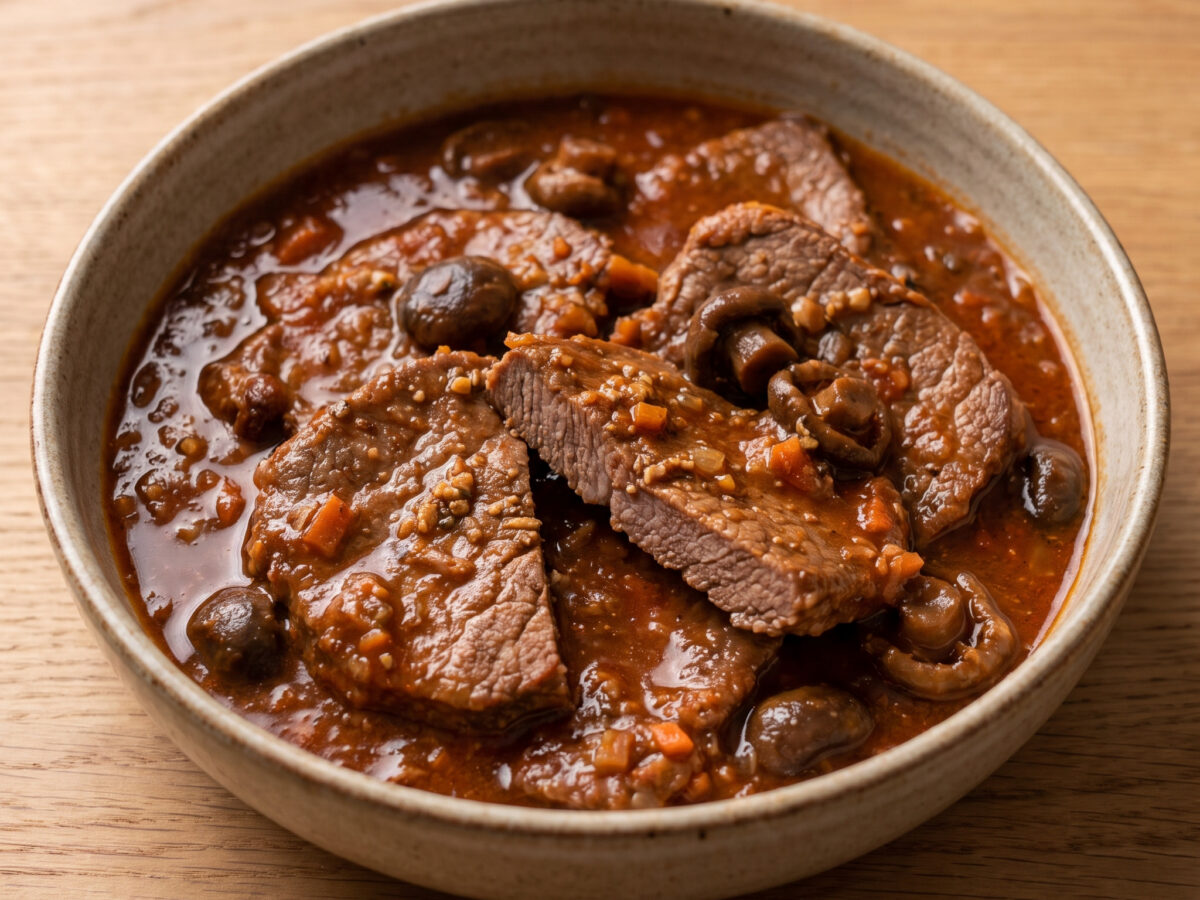 Fricandó de vedella amb bolets