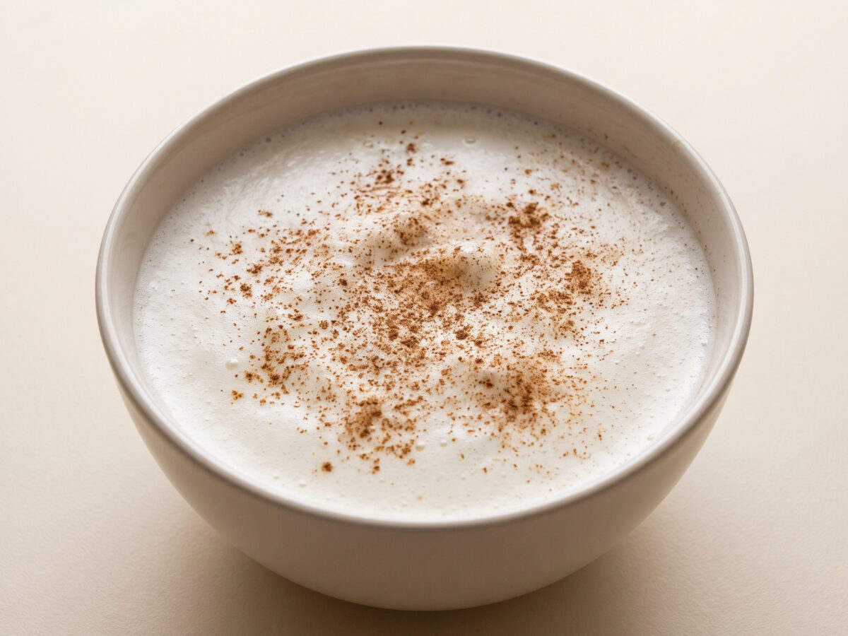 Sommerlicher Milchdrink mit luftiger Krone