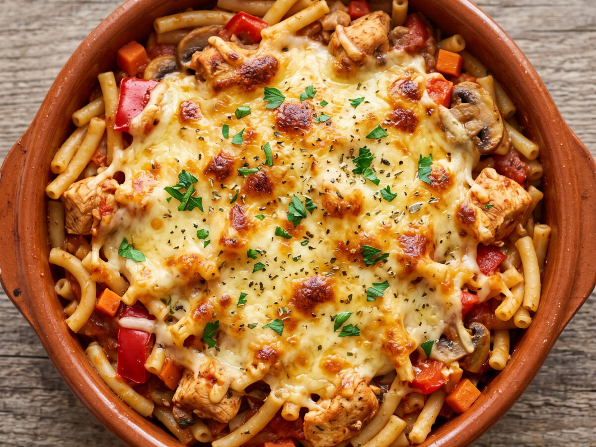 Macarrones al horno: kanarische Ofenpasta mit Huhn