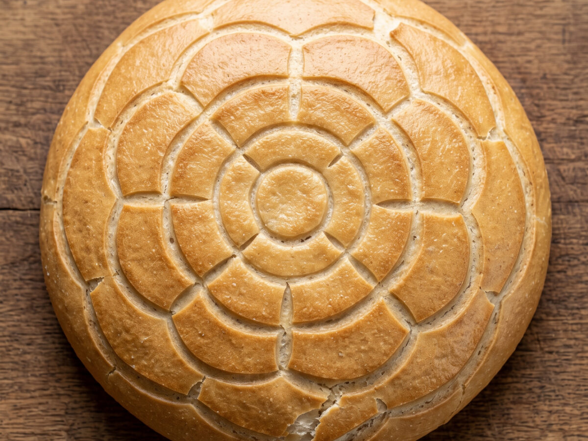 Florales Brot mit kompakter Krume