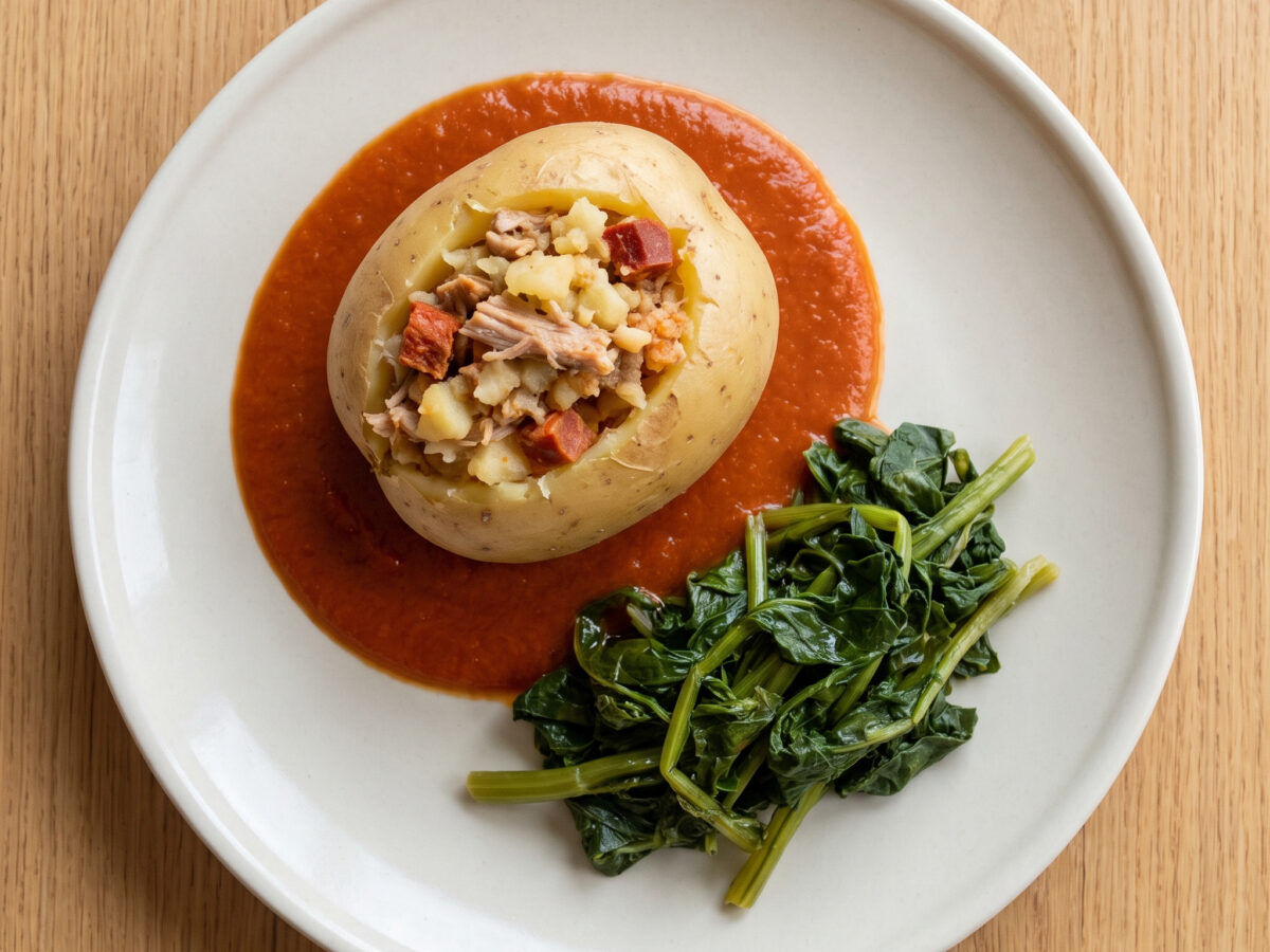 Patacas do cocido: Galicische Kartoffeln mit Cocido-Füllung