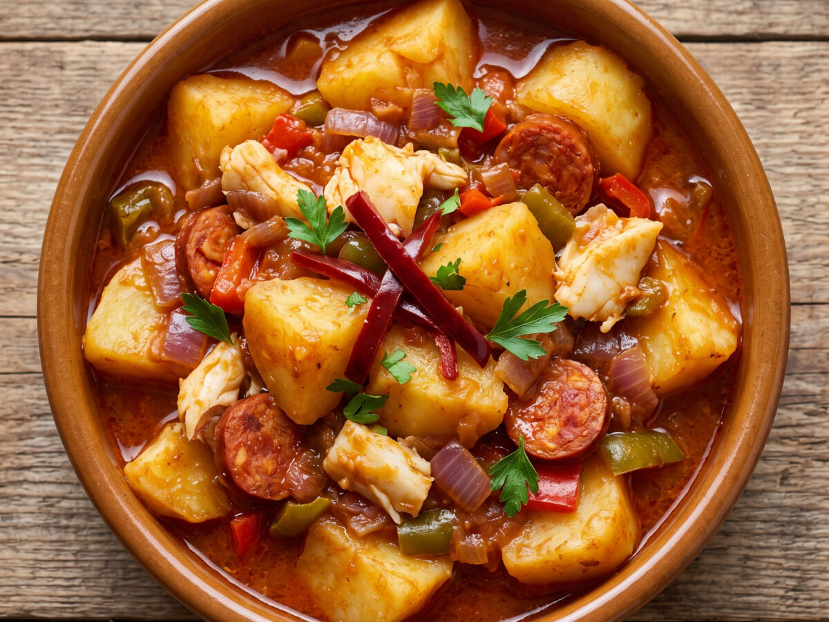 Patatas con bacalao a la riojana aus La Rioja