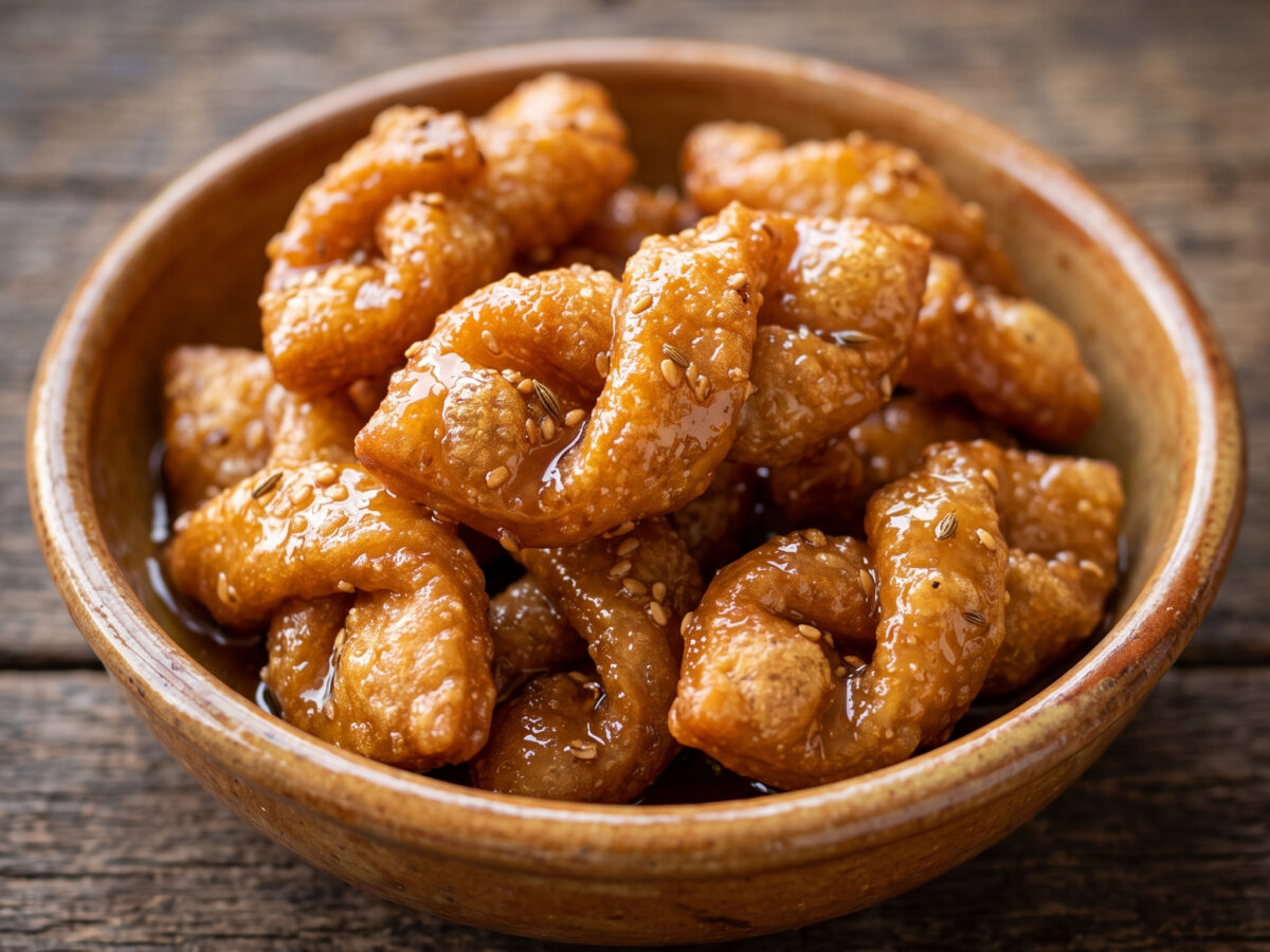 Pestiños mit Honig aus Andalusien