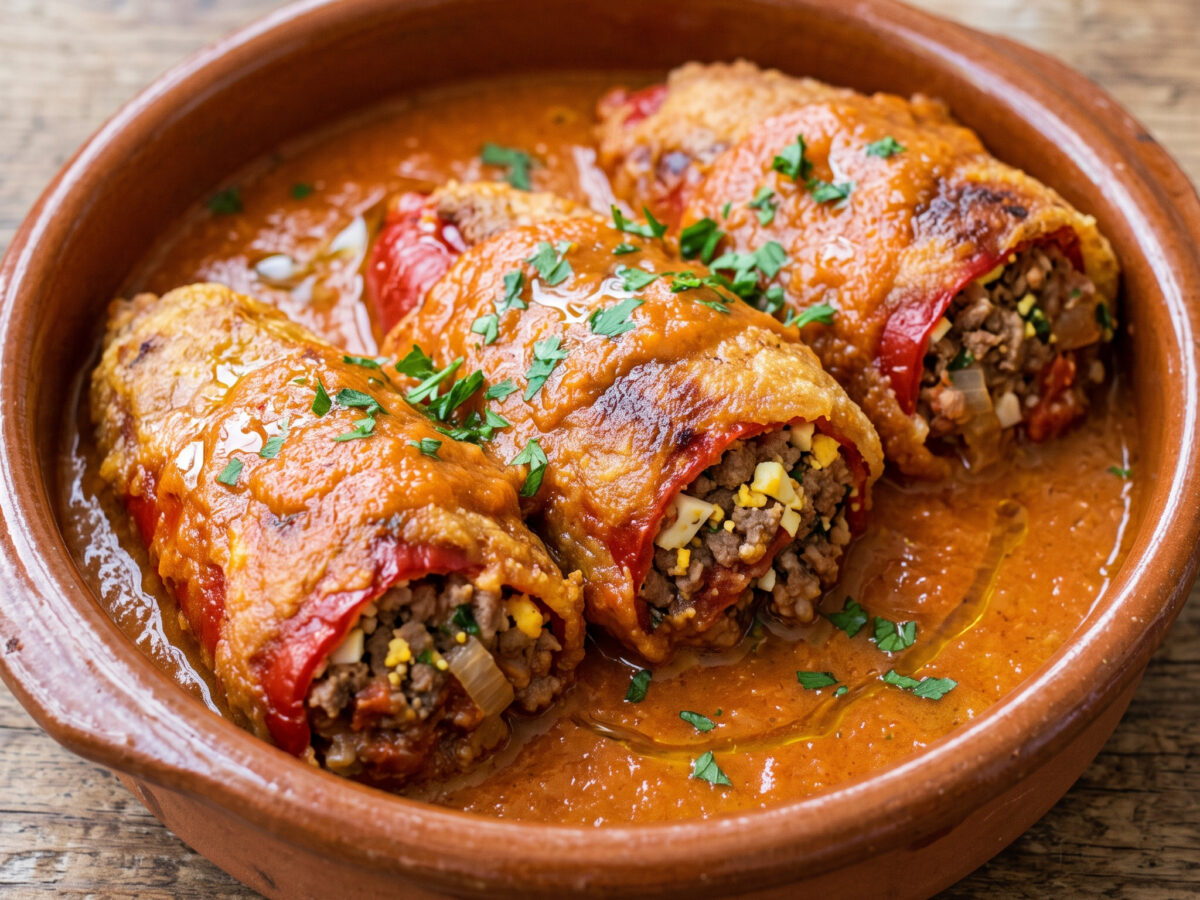 Pimientos rellenos de carne aus Asturien