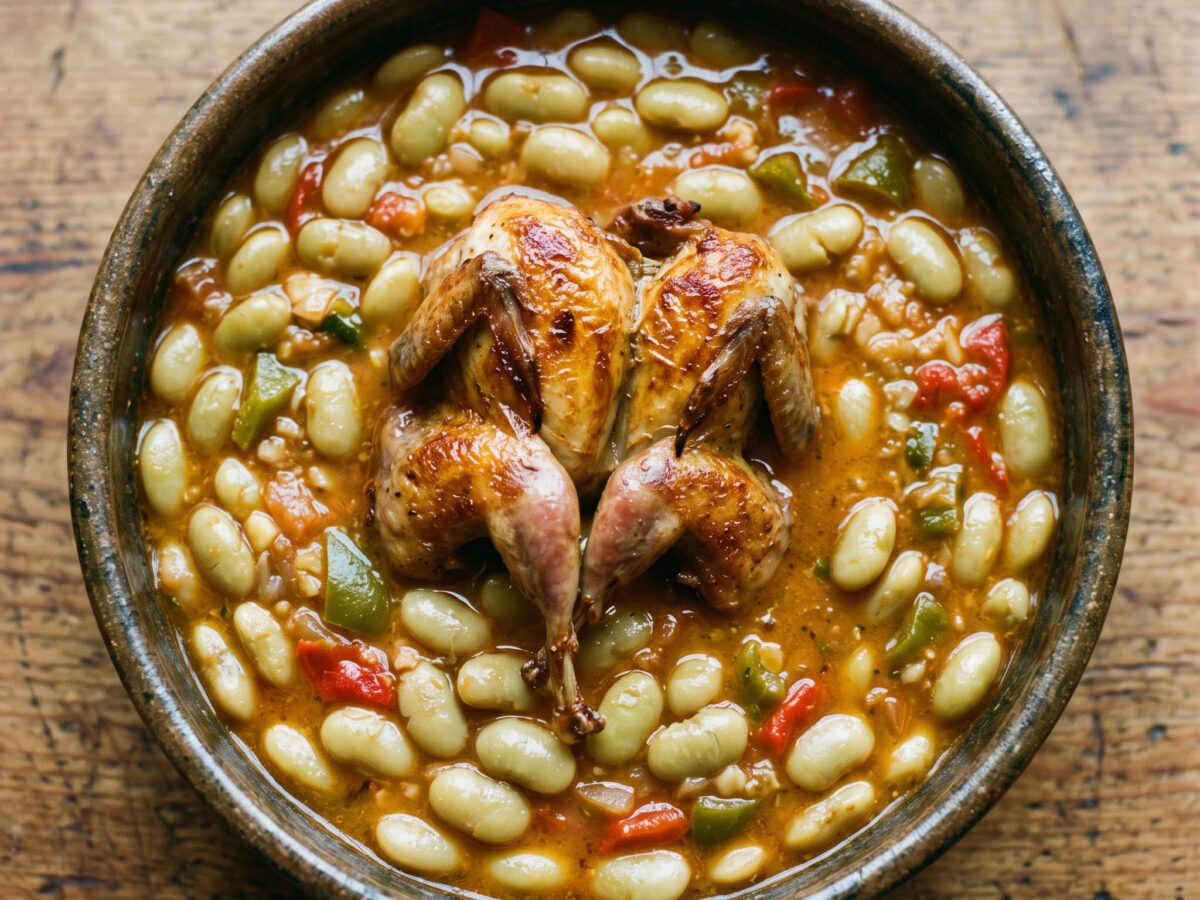 Pochas con codornices aus La Rioja