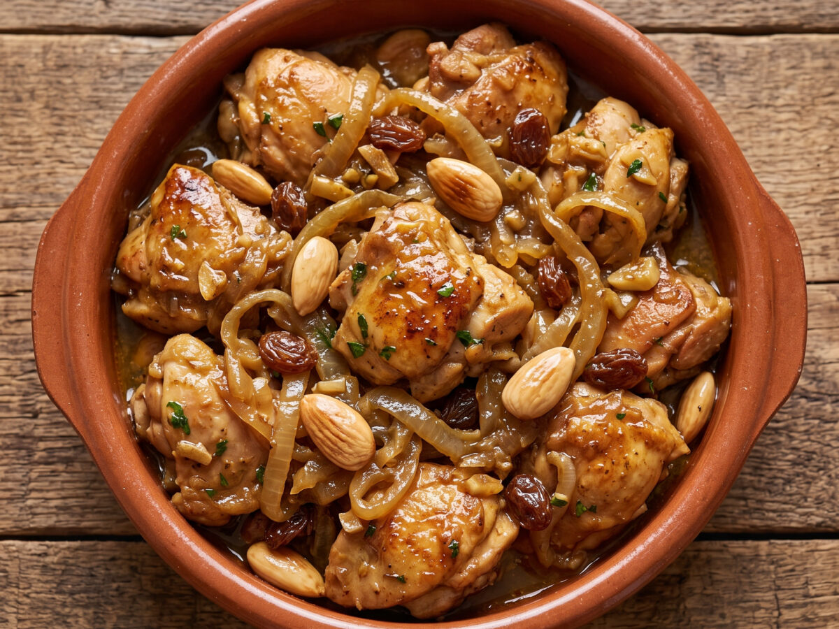 Pollo morisco – Hähnchen mit Mandeln und Rosinen