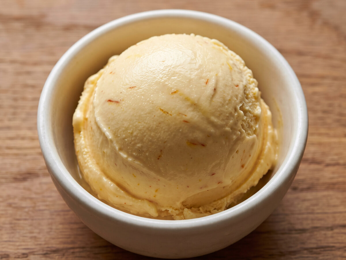 Safran-Eis mit Olivenöl aus Aragón