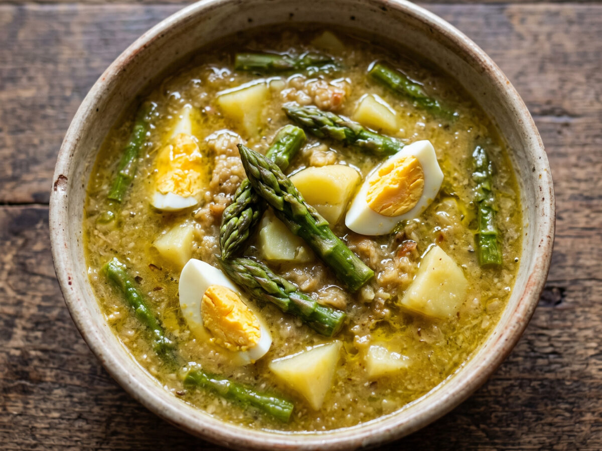 Sopa de espárragos trigueros al comino
