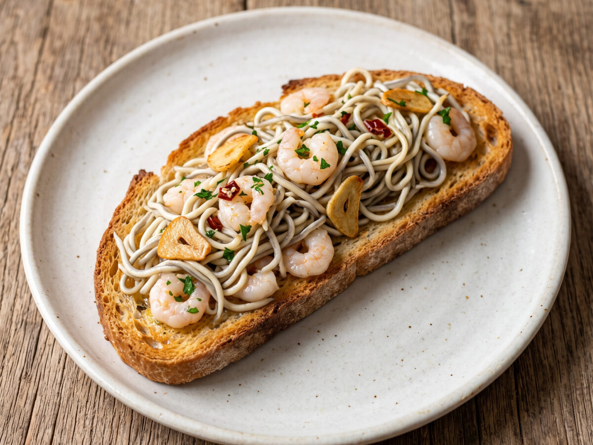 Knuspriges Brot mit würzigem Pfannenbelag