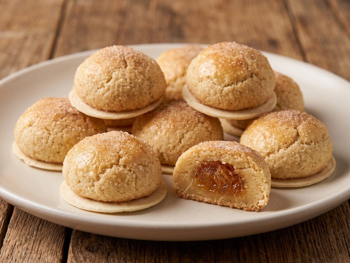 Valencianische Almendrados mit Kürbisfädenfüllung